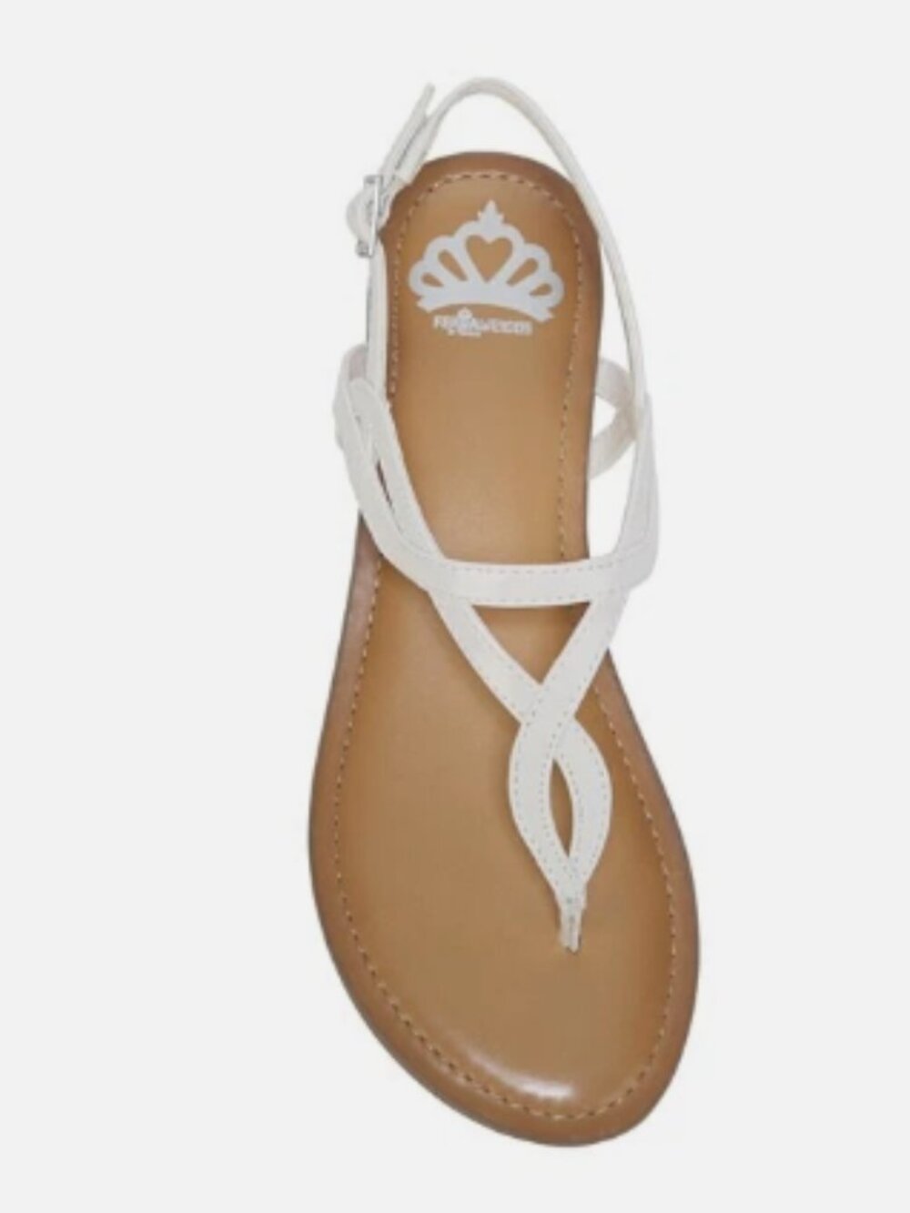 Fergalicious Womens Sunday Flat Sandals Size 7.5 White MSRP $40